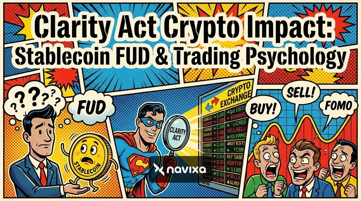 A trader analyzing the Clarity Act crypto impact on digital asset markets