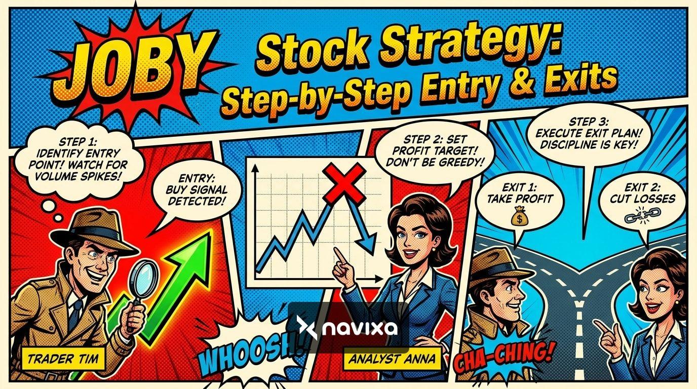 Advanced trading dashboard displaying JOBY stock charts and entry exit strategies
