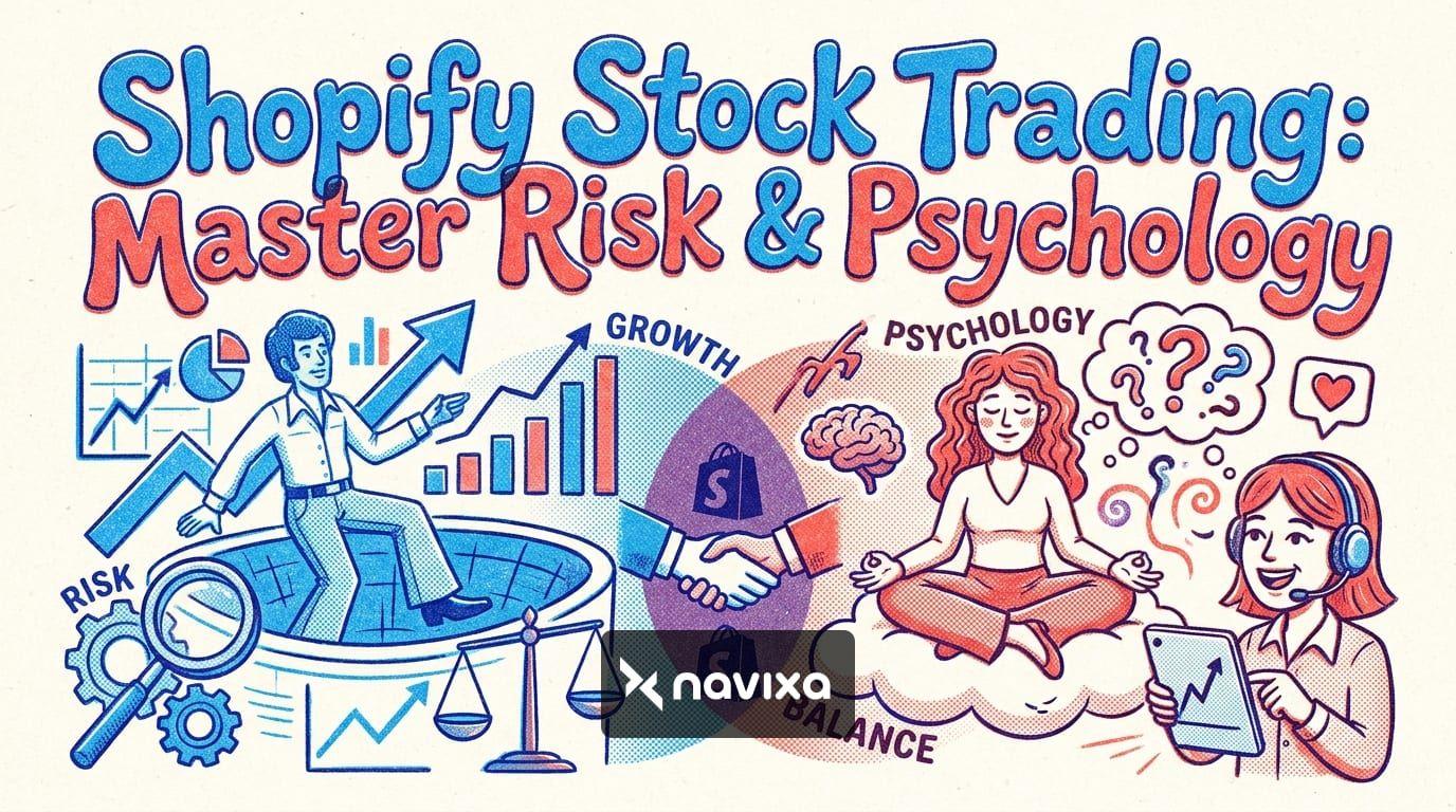A dedicated trader analyzing Shopify stock trading data on multiple monitors