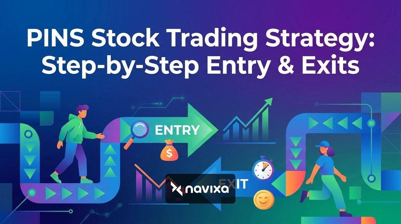 A focused trader analyzing PINS stock trading strategy on a clean digital dashboard
